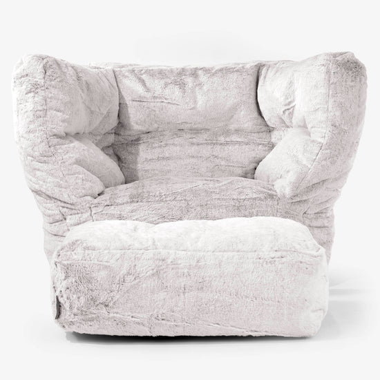 Albert Sitzsack Ohrensessel 2.0 -  Kaninchen Kunstfell Hellgrau 02