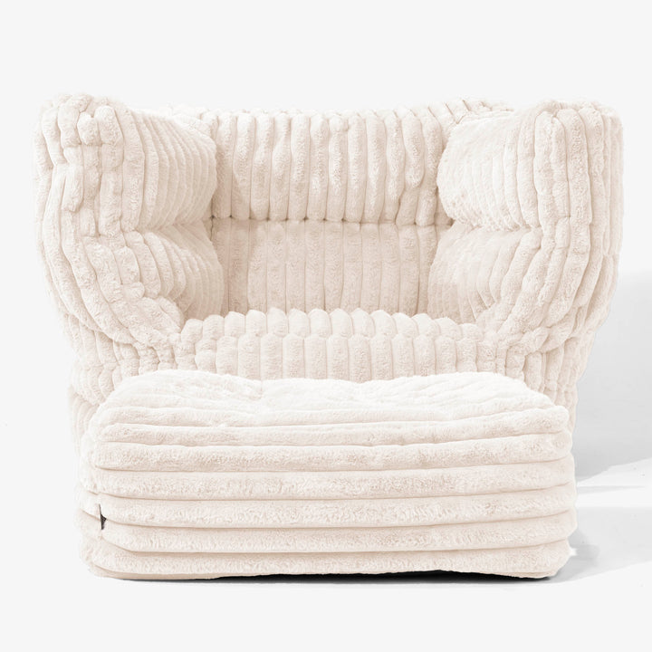 Albert Sitzsack Ohrensessel 2.0 -  Ultra Plüsch Cord Creme 02