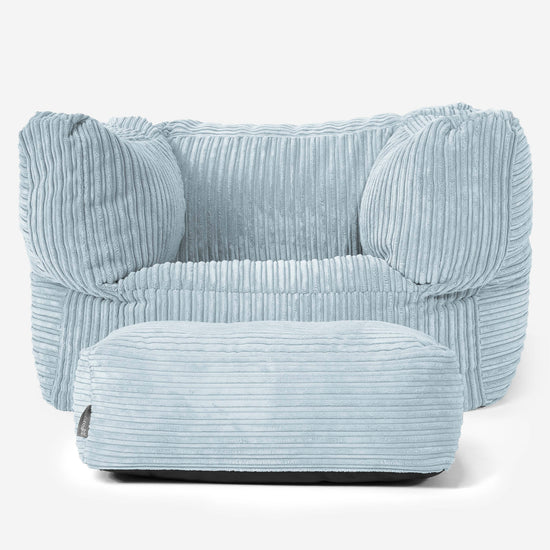 Albert Sitzsack Ohrensessel - Cord Baby Blau 02