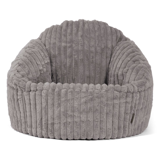 Bubble Sitzsack Sessel - Ultra Plüsch Cord Grau 01