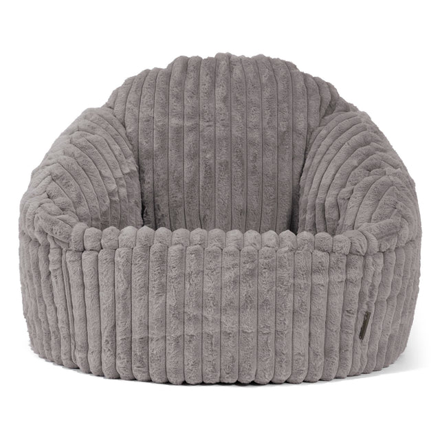 Bubble Sitzsack Sessel - Ultra Plüsch Cord Grau 01