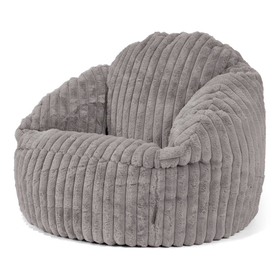 Bubble Sitzsack Sessel - Ultra Plüsch Cord Grau 04