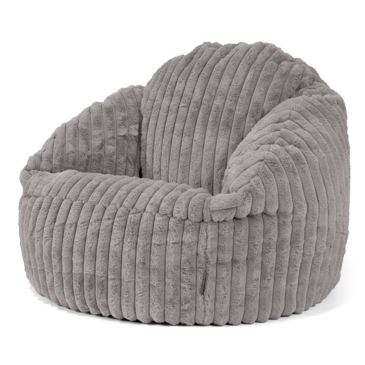 Bubble Sitzsack Sessel - Ultra Plüsch Cord Grau 04
