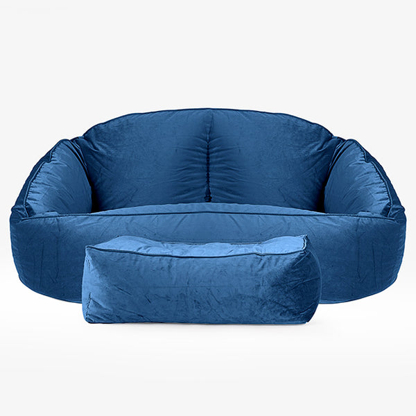 Bubble Sitzsack Sofa - Samt Marineblau Fabric Close-up Image