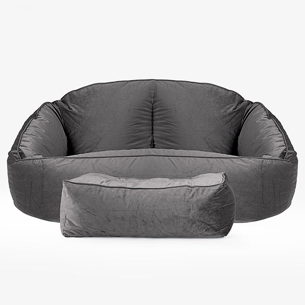 Bubble Sitzsack Sofa - Samt Schiefergrau 01