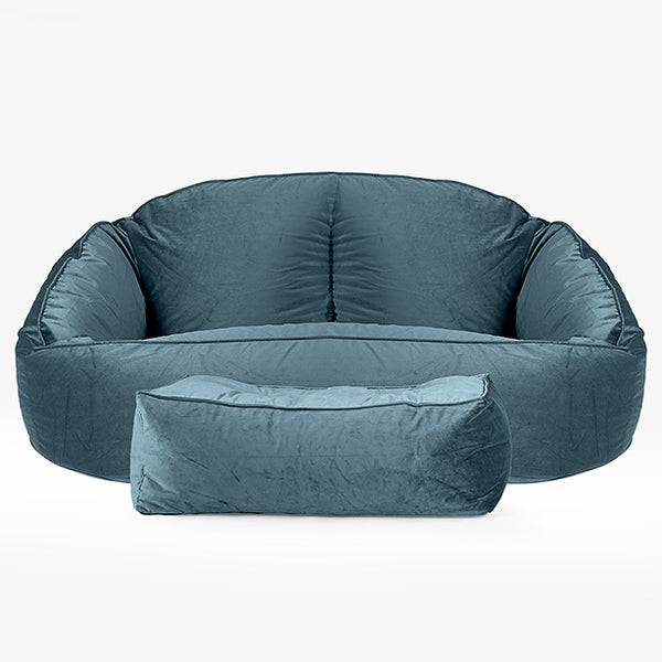 Bubble Sitzsack Sofa - Samt Türkis Fabric Close-up Image