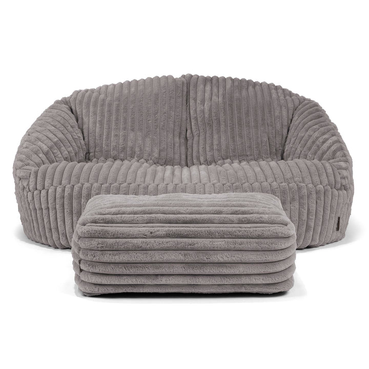 Bubble Sitzsack Sofa - Ultra Plüsch Cord Grau 02