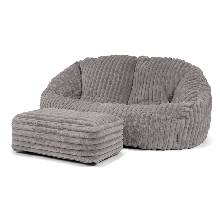 Bubble Sitzsack Sofa - Ultra Plüsch Cord Grau 03