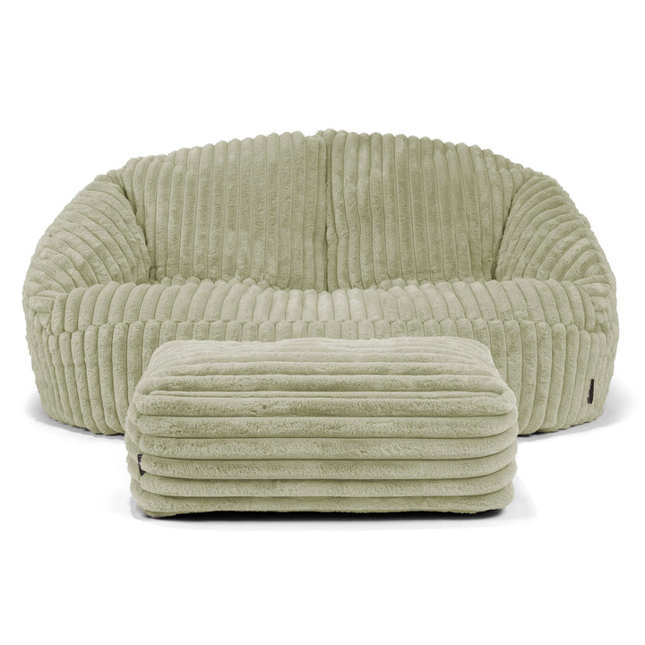 Bubble Sitzsack Sofa - Ultra Plüsch Cord Salbeigrün 02