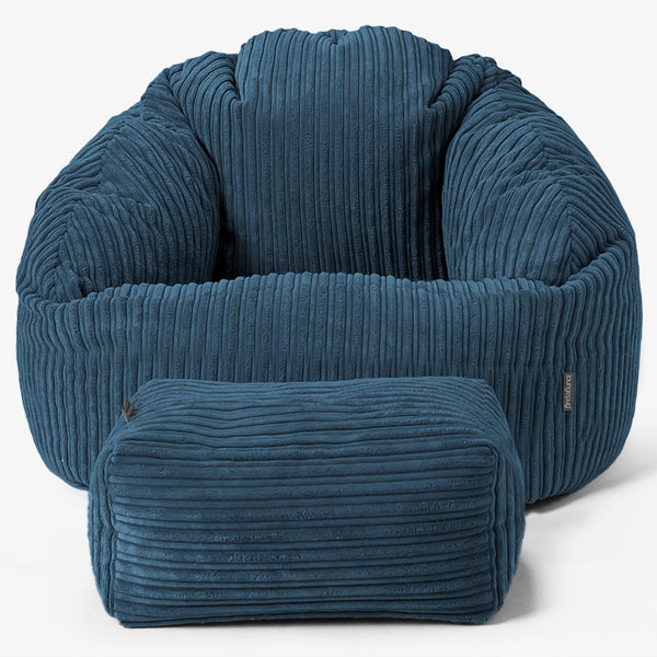 Bubble Sitzsack Sessel - Cord Marineblau 01
