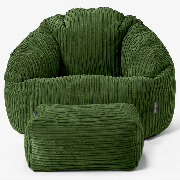 Bubble Sitzsack Sessel - Cord Nadelwaldgrün 01