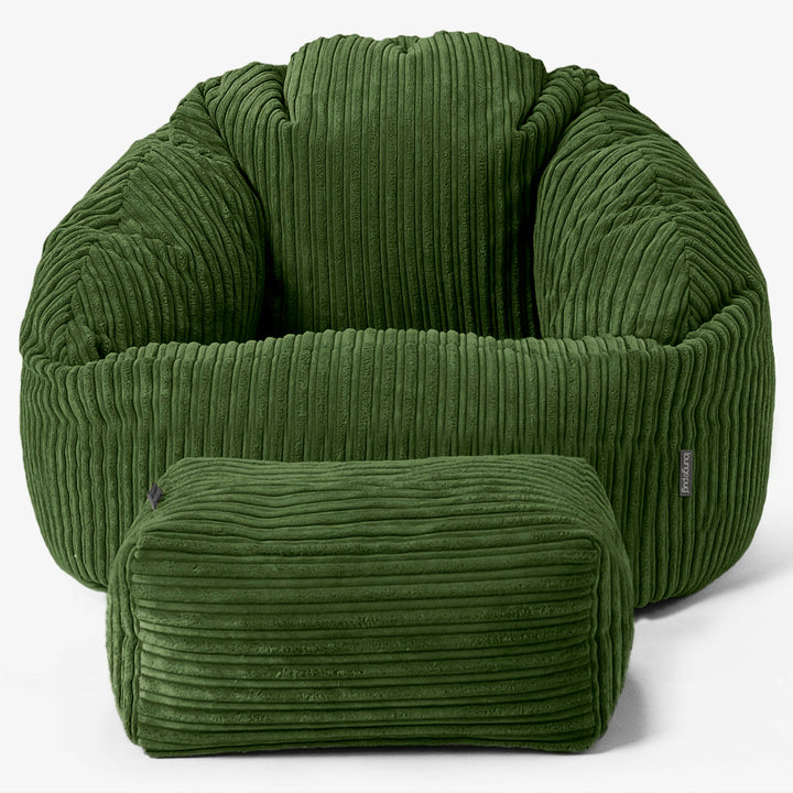 Bubble Sitzsack Sessel - Cord Nadelwaldgrün 02