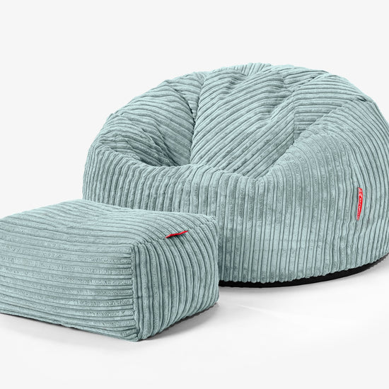 Klassischer Sitzsack Sessel - Cord Mintgrün 02