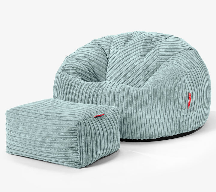 Klassischer Sitzsack Sessel - Cord Mintgrün 02