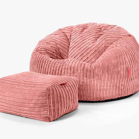Klassischer Sitzsack Sessel - Cord Pfirsich 02