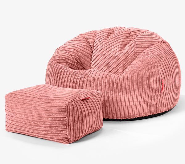 Klassischer Sitzsack Sessel - Cord Pfirsich 01