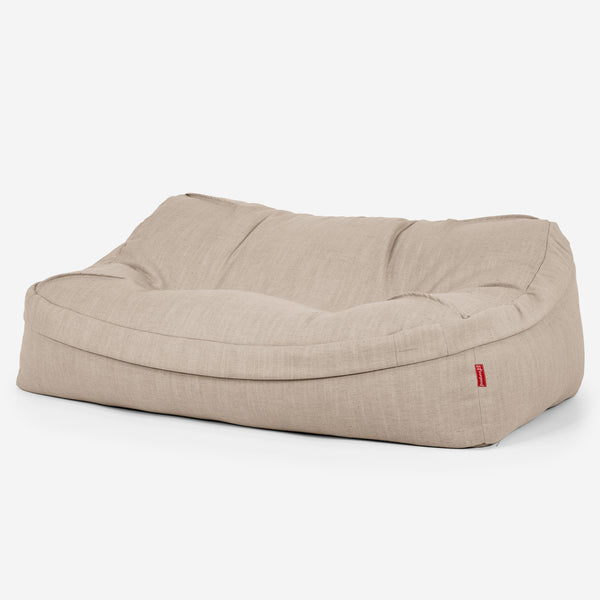 Das Slouchy Sitzsack Sofa - Leinenlook Creme 01
