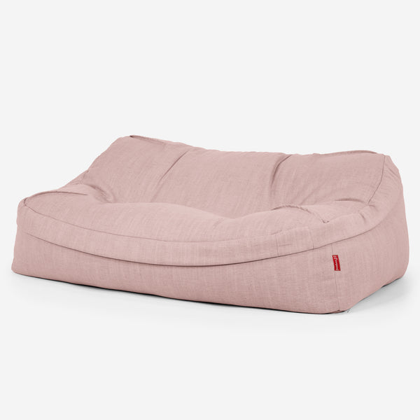 Das Slouchy Sitzsack Sofa - Leinenlook Rose 01