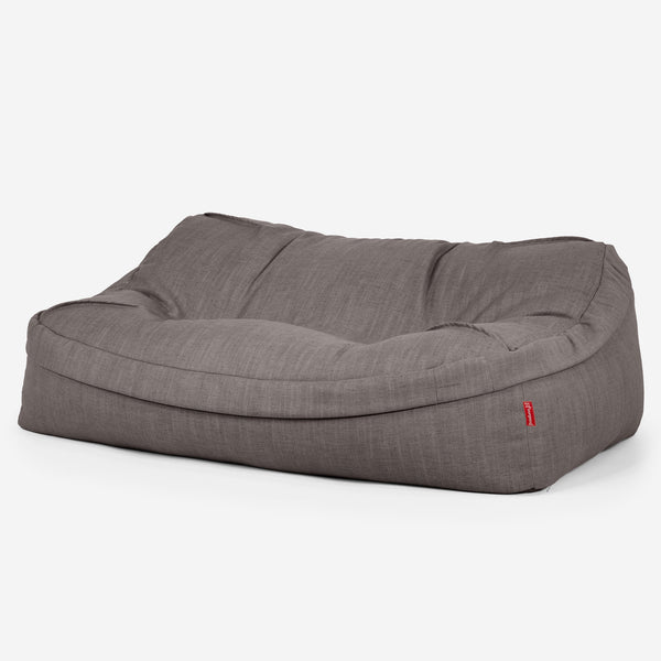Das Slouchy Sitzsack Sofa - Leinenlook Schiefergrau 01