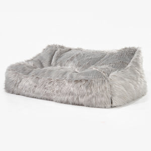 Das Slouchy Sitzsack Sofa - Mongolisches Kunstfell Grau