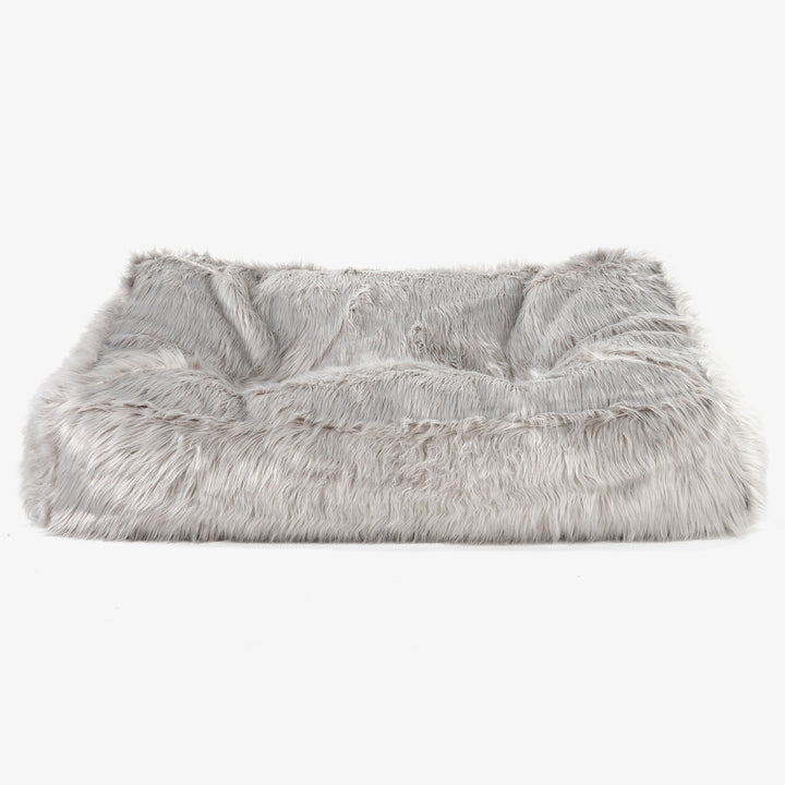 Das Slouchy Sitzsack Sofa - Mongolisches Kunstfell Grau 02