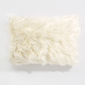 Dekokissen / Sofa Kissenbezug 35 x 50cm - Mongolisches Kunstfell Crème