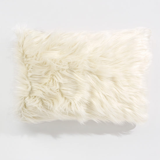 Dekokissen / Sofa Kissenbezug 35 x 50cm - Mongolisches Kunstfell Crème 01