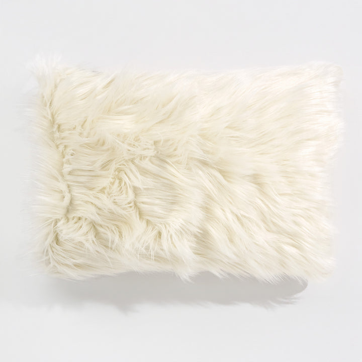 Dekokissen / Sofa Kissenbezug 35 x 50cm - Mongolisches Kunstfell Crème 01