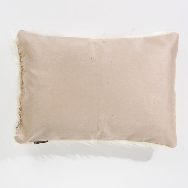 Dekokissen / Sofa Kissenbezug 35 x 50cm - Mongolisches Kunstfell Crème 02