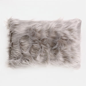Dekokissen / Sofa Kissenbezug 35 x 50cm - Mongolisches Kunstfell Grau