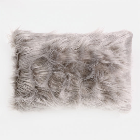 Dekokissen / Sofa Kissenbezug 35 x 50cm - Mongolisches Kunstfell Grau 01