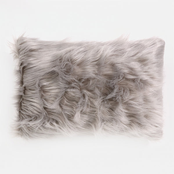 Dekokissen / Sofa Kissenbezug 35 x 50cm - Mongolisches Kunstfell Grau 01
