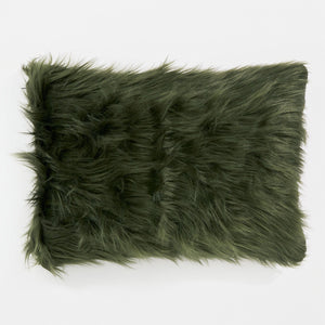 Dekokissen / Sofa Kissenbezug 35 x 50cm - Mongolisches Kunstfell Salbeigrün