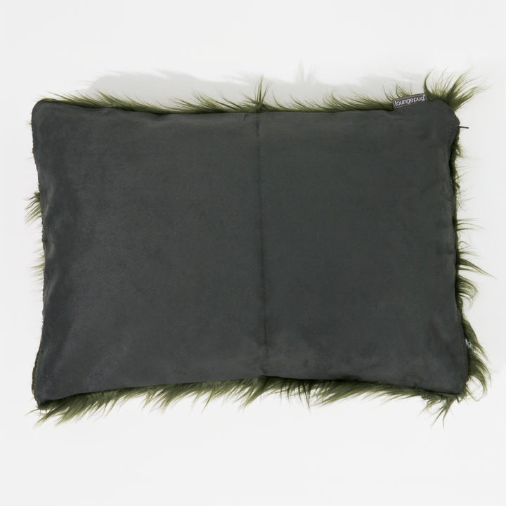 Dekokissen / Sofa Kissenbezug 35 x 50cm - Mongolisches Kunstfell Salbeigrün 02
