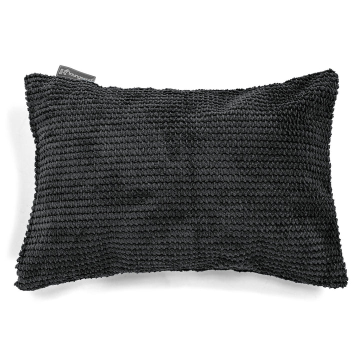 Lounge Pug Dekokissen / Sofa Kissenbezug 35 x 50cm Waffle Cord Schwarz– Big Bertha Original DE