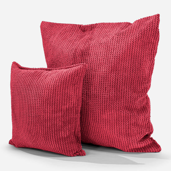 Dekokissen / Sofa Kissenbezug 47 x 47cm - Pom-Pom Pastellrot 02