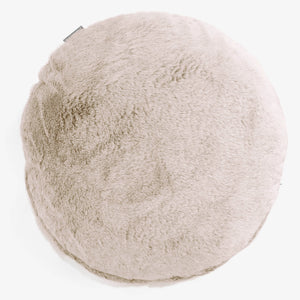 Dekokissen / Sofa Kissenbezug Rund 50cm - Kaninchen Kunstfell Goldbraun