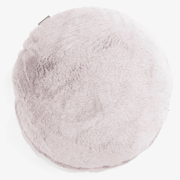 Dekokissen / Sofa Kissenbezug Rund 50cm - Kaninchen Kunstfell Pastellrosa 01