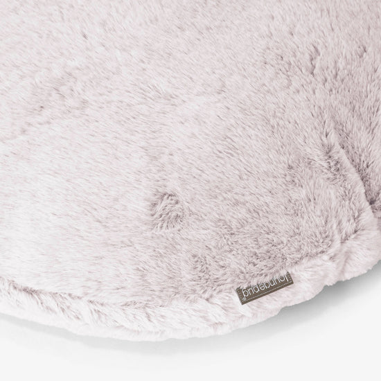 Dekokissen / Sofa Kissenbezug Rund 50cm - Kaninchen Kunstfell Pastellrosa 02