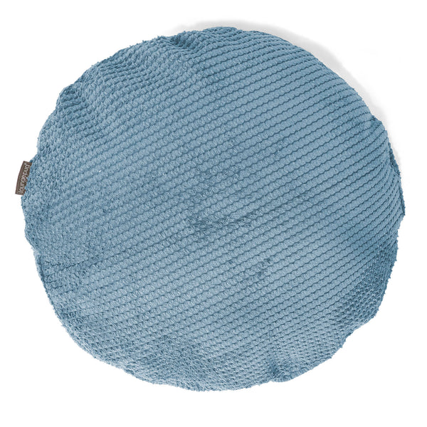Lounge Pug Dekokissen / Sofa Kissenbezug Rund 50cm Waffle Cord Himmelblau– Big Bertha Original DE