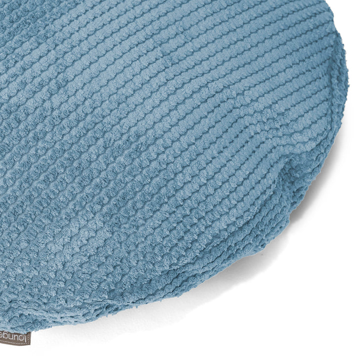 Lounge Pug Dekokissen / Sofa Kissenbezug Rund 50cm Waffle Cord Himmelblau– Big Bertha Original DE