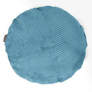 Dekokissen / Sofa Kissenbezug Rund 50cm - Pom-Pom Türkis