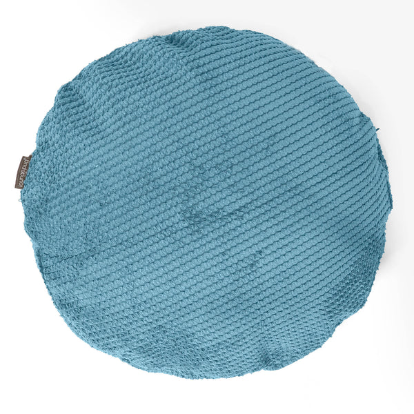Dekokissen / Sofa Kissenbezug Rund 50cm - Pom-Pom Türkis 01