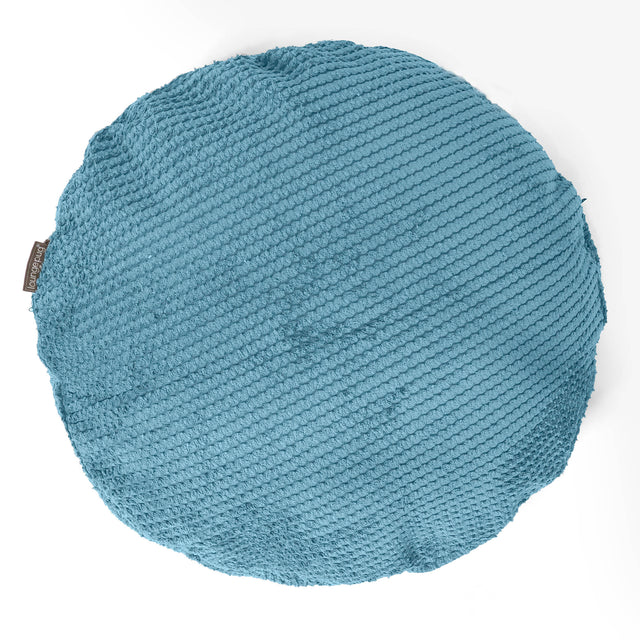 Dekokissen / Sofa Kissenbezug Rund 50cm - Pom-Pom Türkis 01