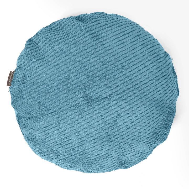 Dekokissen / Sofa Kissenbezug Rund 50cm - Pom-Pom Türkis 01