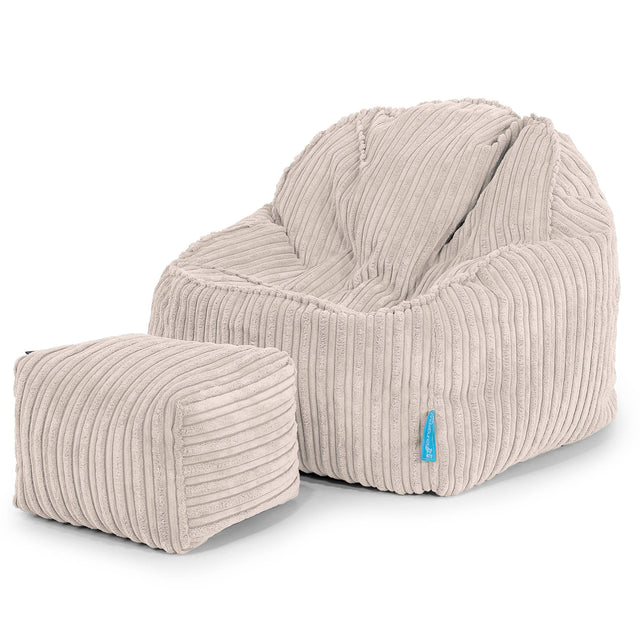 Der Slouchy Kinder Sitzsack 2-6 Jahre - Cord Elfenbein 03