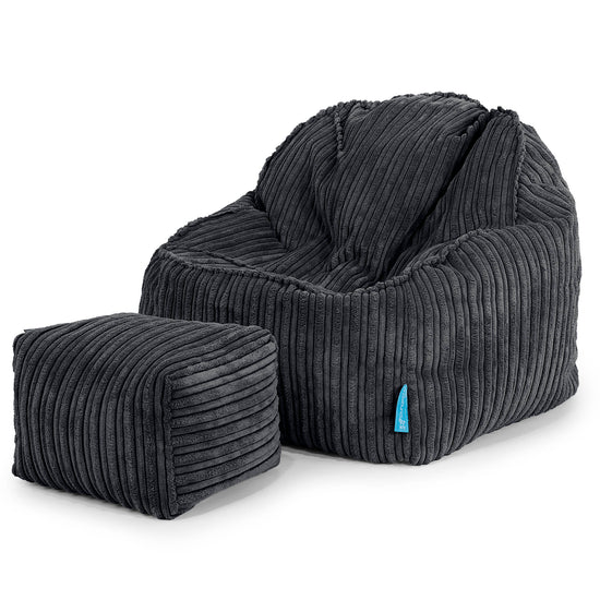 Der Slouchy Kinder Sitzsack 2-6 Jahre - Cord Schwarz 03