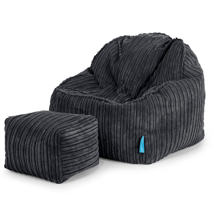 Der Slouchy Kinder Sitzsack 2-6 Jahre - Cord Schwarz 03