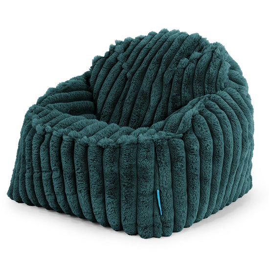 Der Slouchy Kinder Sitzsack 2-6 Jahre - Ultra Plüsch Cord Blaugrün 01
