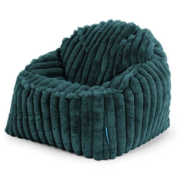 Der Slouchy Kinder Sitzsack 2-6 Jahre - Ultra Plüsch Cord Blaugrün 01